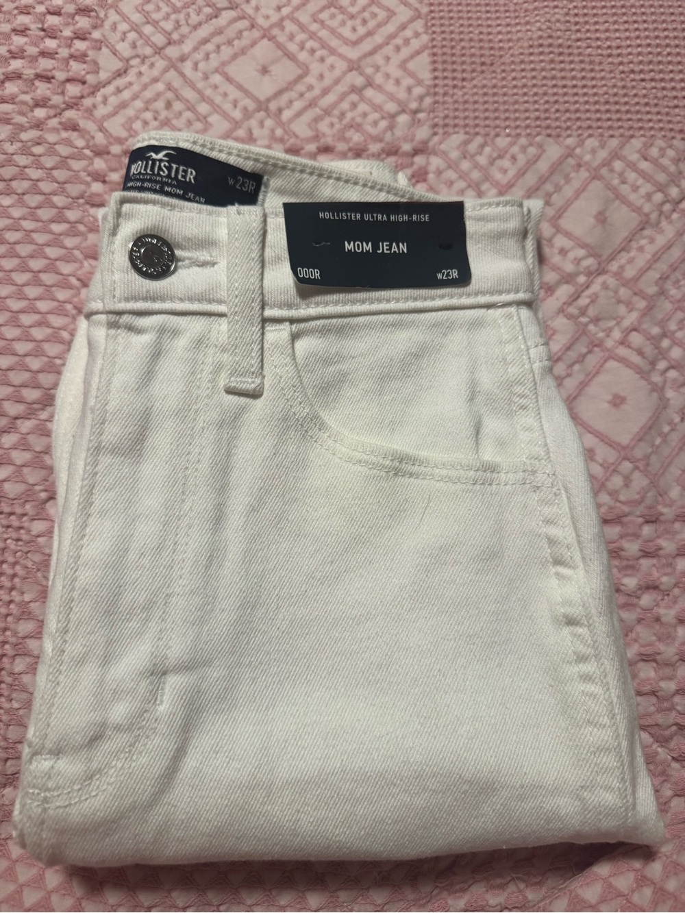 Hollister White Mom Jean - Ultra High-Rise